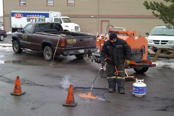 Infra-red pothole repair.